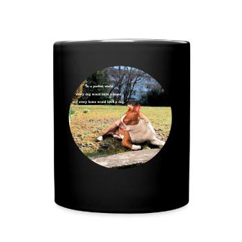 Süßer Hund mit Spruch - Tasse einfarbig - Schwarz - Vorne