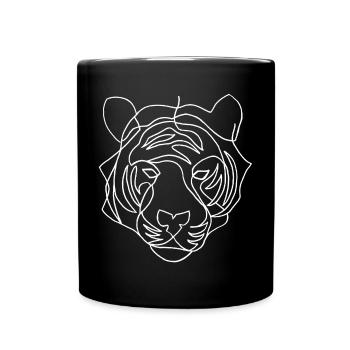 Sketch of the white tiger - Full Colour Mug - black - Front