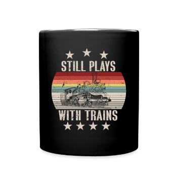Lokführer Bahn Design I Model Eisenbahn - Tasse einfarbig - Schwarz - Vorne