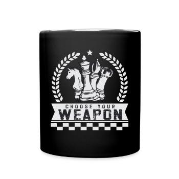 Lusitger Schachspieler Spruch I Schach - Tasse einfarbig - Schwarz - Vorne
