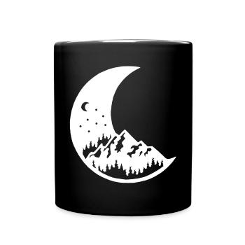The moon and the white mountain - Full Colour Mug - black - Front