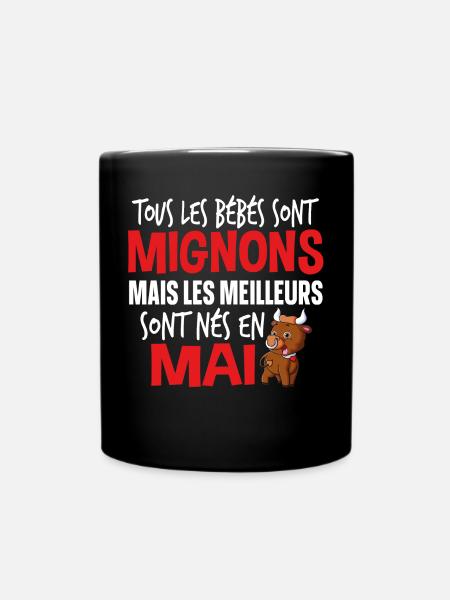 Bébé Mai Taureau Naissance Cadeau Baby - Mug uni - noir