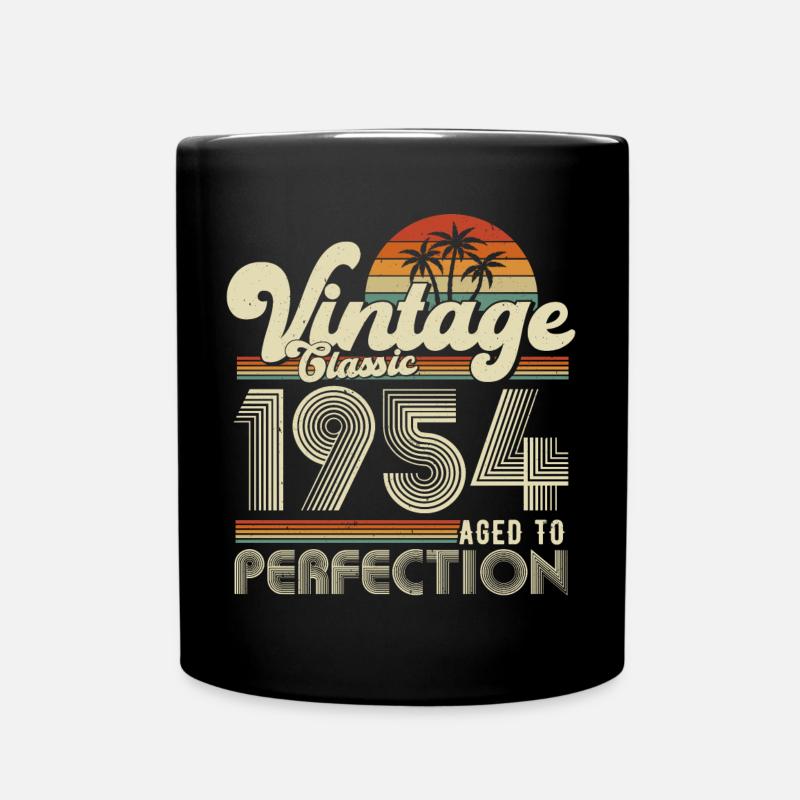 Vintage 1954 Jahrgang Retro Geburtstag Geschenk - Tasse einfarbig - Schwarz