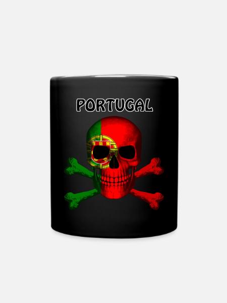 Crâne Jolly Roger Pirate Flag Portugal R6Z - Mug uni - noir