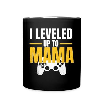 Gamer Mama LevelUp-Design - Tasse einfarbig - Schwarz - Vorne