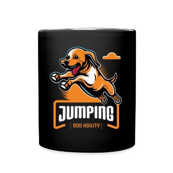 Jumping Agility Dog - Tasse einfarbig - Schwarz - Vorne