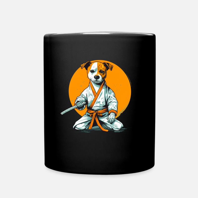 Karate Hund - Tasse einfarbig - Schwarz