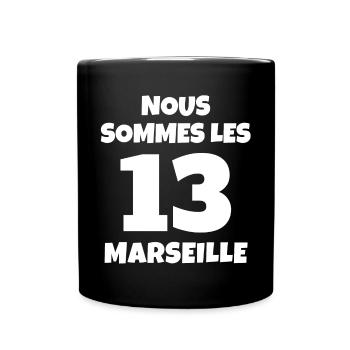 Marseille, je suis Marseillais fierté Marseillaise - Mug uni - noir - Devant