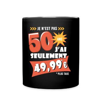 50 ans anniversaire humour 50e anniversaire - Mug uni - noir - Devant