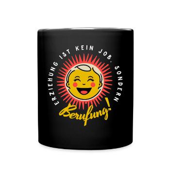 Erzieherin Weihnachten Berufung Retro Zauber - Tasse einfarbig - Schwarz - Vorne