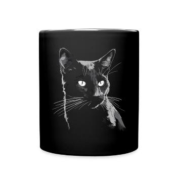 Black Cat Bombay Cat Outfit pour - Mug uni - noir - Devant