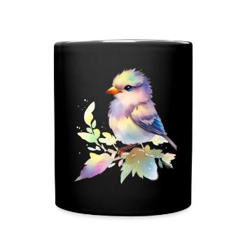 cute bird - Full Colour Mug - black - Front