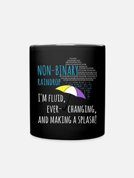 Gouttes de pluie non binaires FIERTÉ LGBT - Mug uni - noir