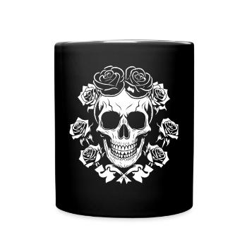 Horror Skull Skull Art Skull Gothic Heavy Metal - Full Colour Mug - black - Front