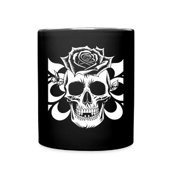 Horror Skull Skull Art Skull Gothic Heavy Metal - Full Colour Mug - black - Front