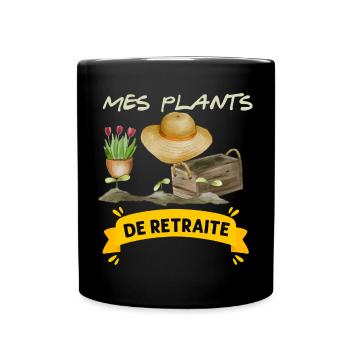 Plan de Retraite Humour Plantes Homme Jardinier - Mug uni - noir - Devant