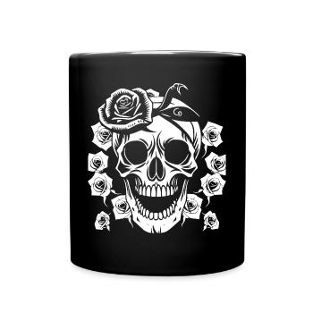 Horror Schädel Schädel Kunst Schädel Gothic Heavy Metal - Tasse einfarbig - Schwarz - Vorne