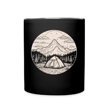 Camping Camping Mountains Nature Outdoor Leisure Holidays - Full Colour Mug - black - Front