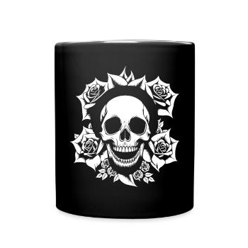 Horror Schädel Schädel Kunst Schädel Gothic Heavy Metal - Tasse einfarbig - Schwarz - Vorne