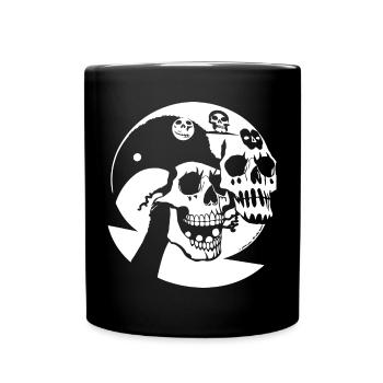 Horror Skull Skull Art Skull Gothic Heavy Metal - Full Colour Mug - black - Front