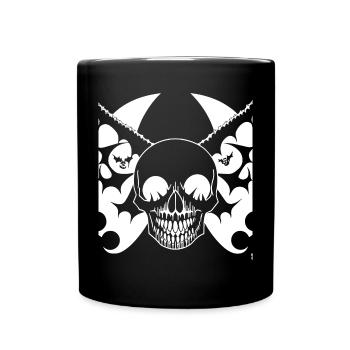 Horror Skull Skull Art Skull Gothic Heavy Metal - Full Colour Mug - black - Front