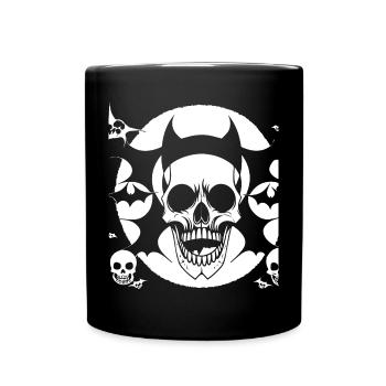 Horreur Crâne Crâne Art Crâne Gothique Heavy Metal - Mug uni - noir - Devant