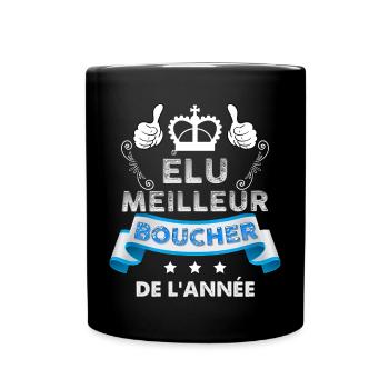 Élu meilleur boucher de l'année - Mug uni - noir - Devant