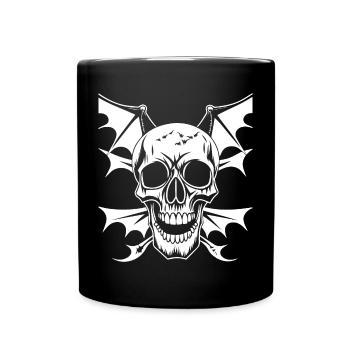 Horror Skull Skull Art Skull Gothic Heavy Metal - Full Colour Mug - black - Front