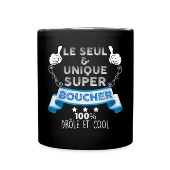Super Boucher Cadeau Humour Homme - Mug uni - noir - Devant