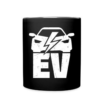 EV - Electric Vehicle für Elektro Auto Fans - Tasse einfarbig - Schwarz - Vorne