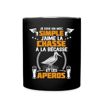Bécasse Apéro Pour Chasseur - Mug uni - noir - Devant