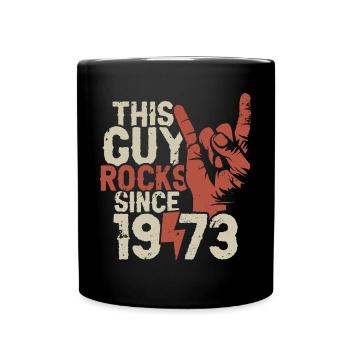 Dieser Kerl rockt seit 1973 Jahrgang Geburtstag - Tasse einfarbig - Schwarz - Vorne