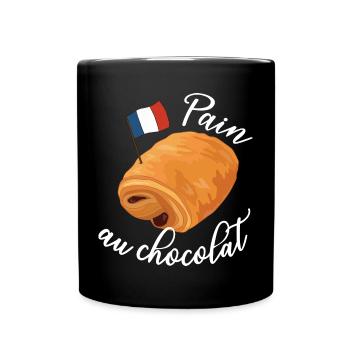 Pain Au Chocolat - Funny French Food - Full Colour Mug - black - Front