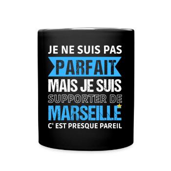 Supporter de Marseille cadeau pour Marseillais - Mug uni - noir - Devant