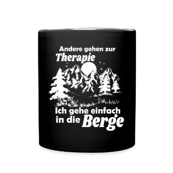 Andere gehen zur Therapie ich geh Wandern Geschenk - Tasse einfarbig - Schwarz - Vorne