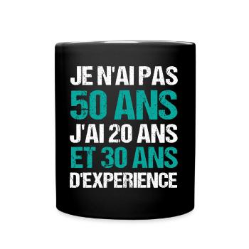 Je n' ai pas 50 ans humour homme phrase drole - Mug uni - noir - Devant