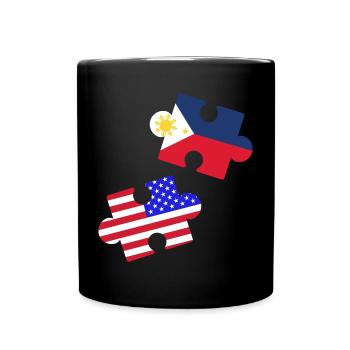 Fil-Am Puzzle Design für stolze Pinoys - Tasse einfarbig - Schwarz - Vorne