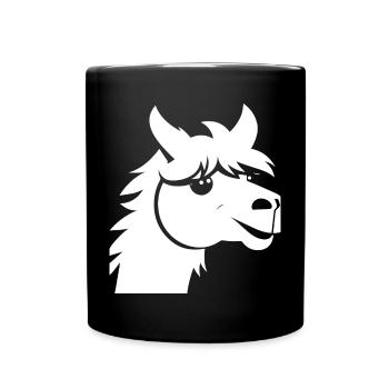 Lustige Lama-Silhouette Freche Spaß-Lamas - Tasse einfarbig - Schwarz - Vorne