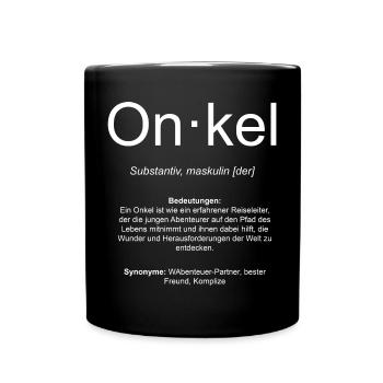 Definition Onkel Geschenk-Idee - Tasse einfarbig - Schwarz - Vorne