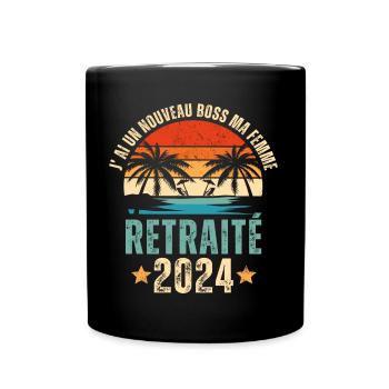 Retraité 2024 humour retraite cadeau pour retraité - Mug uni - noir - Devant