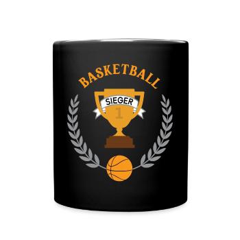 Basketball Sieger Turnier Basketballer Team Spiel - Tasse einfarbig - Schwarz - Vorne