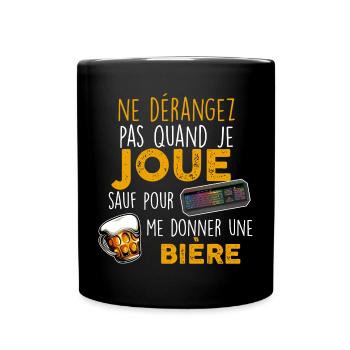Mon Jeux Vidéo Et Ma Bière Cadeau Homme Gamer - Mug uni - noir - Devant