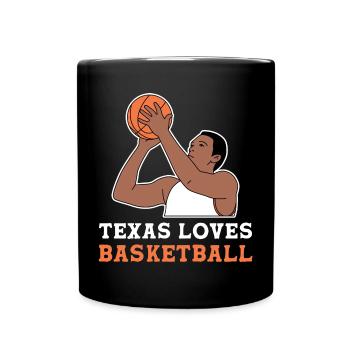 Texas basketball design for proud Texas fans - Full Colour Mug - black - Front