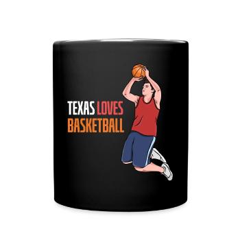 Texas basketball design for proud Texas fans - Full Colour Mug - black - Front