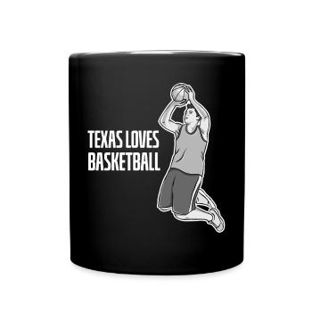Texas basketball design for proud Texas fans - Full Colour Mug - black - Front