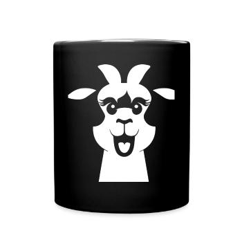 Lustige Lama-Silhouette Freche Spaß-Lamas - Tasse einfarbig - Schwarz - Vorne