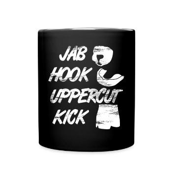 Lustiger Kickboxer Spruch - Tasse einfarbig - Schwarz - Vorne
