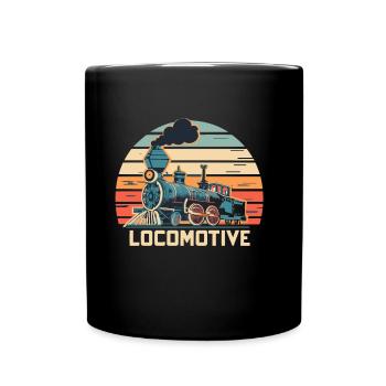 Lokomotive - Tasse einfarbig - Schwarz - Vorne
