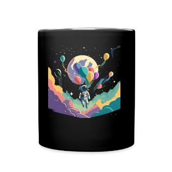 Weltraum - Tasse einfarbig - Schwarz - Vorne