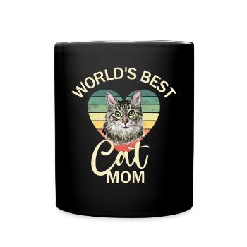 Cat Cat Mom - Full Colour Mug - black - Front